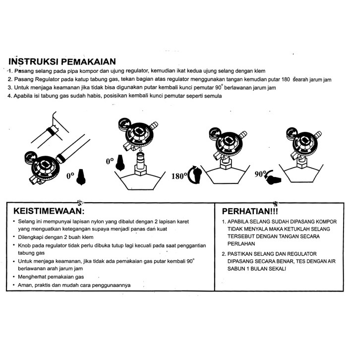 Selang Regulator Paket Winn Gas Gold Premium