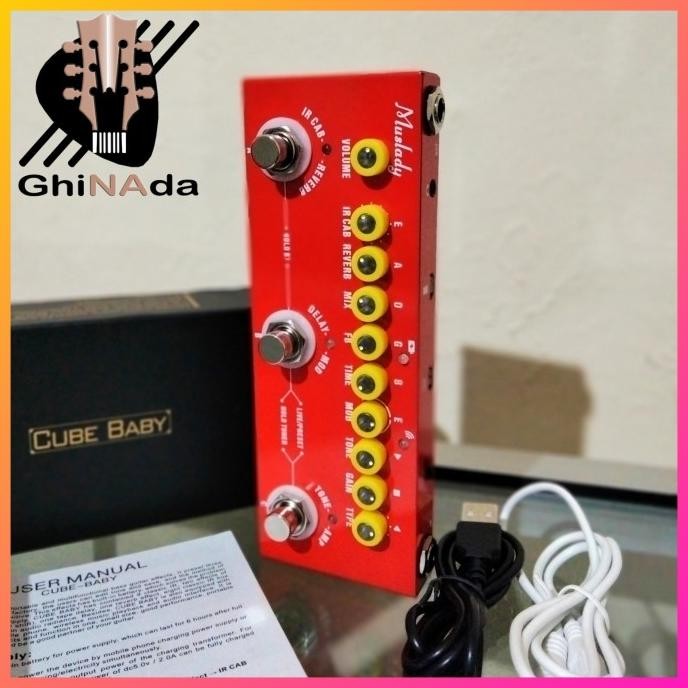 MUSLADY Cube Baby Multi-fungsional Audio Interface Efek Gitar Pedal