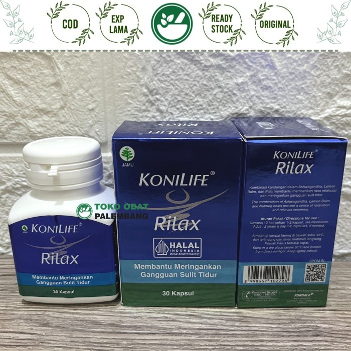 KONILIFE RILAX 30 KAPSUL GANGGUAN SULIT TIDUR ashwagandha relaksasi