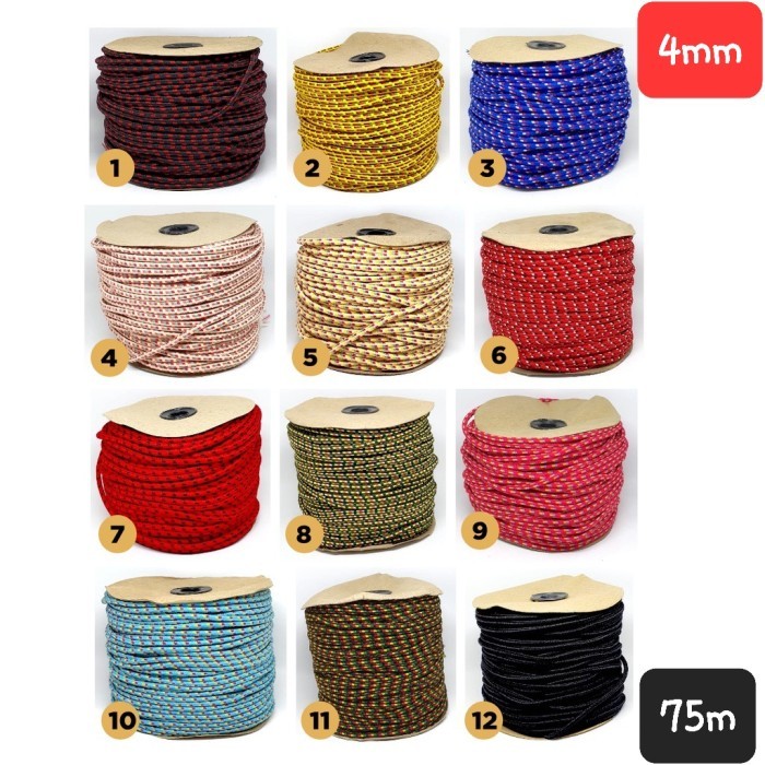 Tali prusik 4mm 1roll panjangnya 75meter