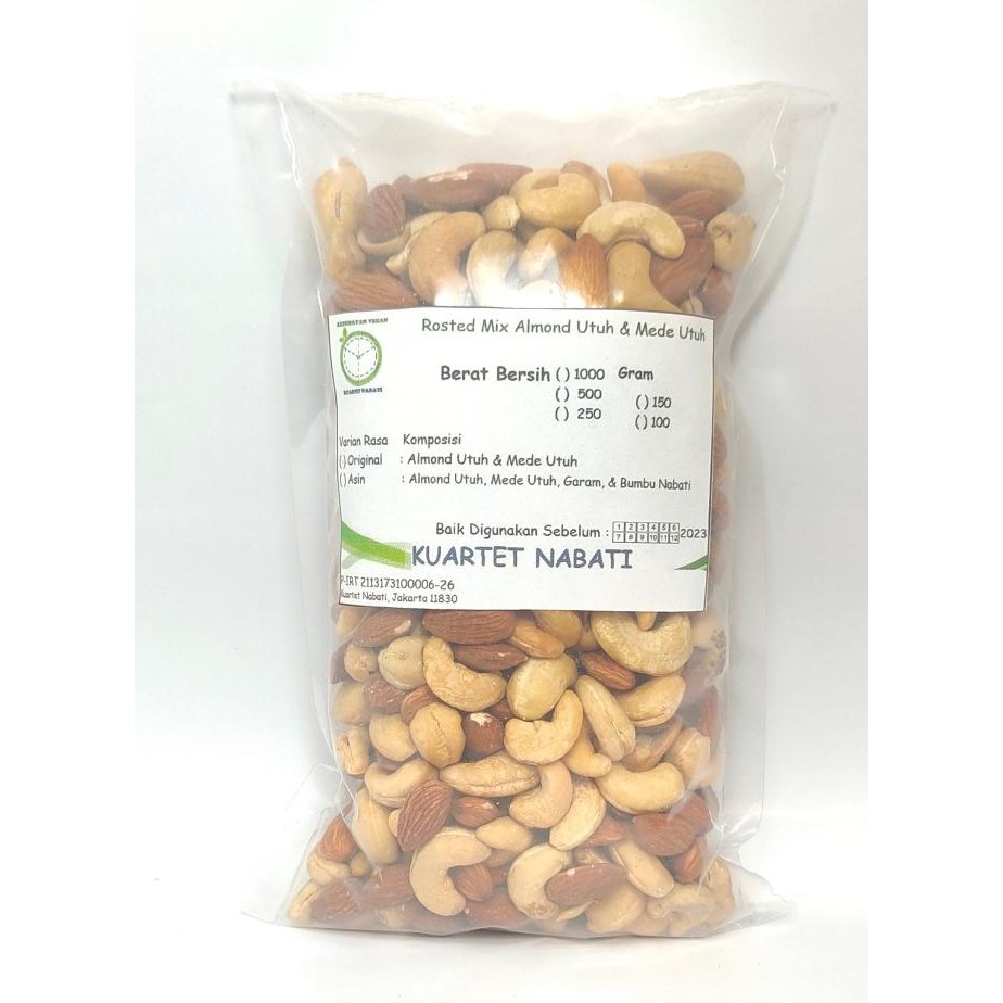 

500gr roasted mix almond utuh & roasted mede utuh termurah