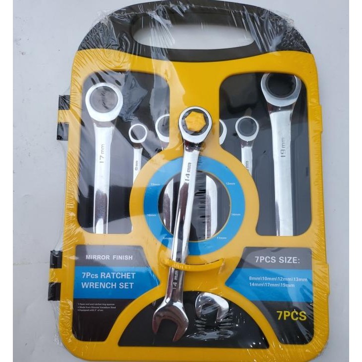 Kunci Rachet Ring Pas Set 7Pcs Wrench Ring Pas Ratchet Set 7 Pcs New
