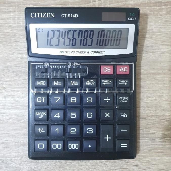 

wd-54 Kalkulator CITIZEN CT 914D 14 Digit Besar / Calculator CITIZEN CT 914D Hemat