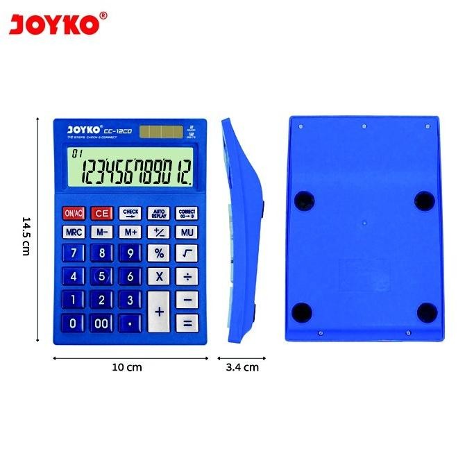 

ede-78 Joyko Calculator CC-12CO ( Biru / Kuning / Hijau ) Berkualitas