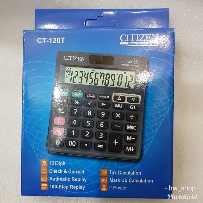 

wwr-76 Kalkulator Citizen CT 120 T . Kalkularor 12 Digit . Calculator murah Termurah