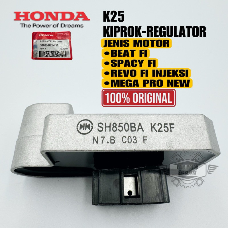 ORIGINAL KIPROK REGULATOR K25 BEAT FI, SPACY FI, REVO FI INJEKSI, MEGA PRO NEW KUALITAS ASLI HONDA