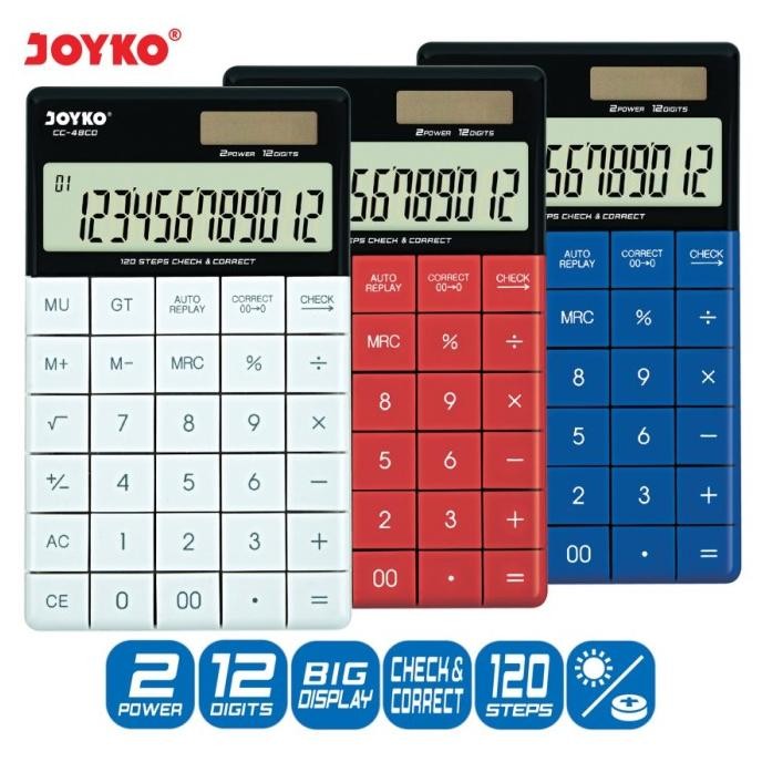 

ryu-56 Calculator Kalkulator Joyko CC-48CO 12 Digits CheckCorrect Premium