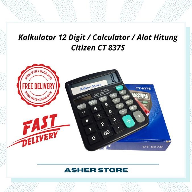 

m-4 Kalkulator 12 Digit / Calculator / Alat Hitung Citizen CT 837S Viral