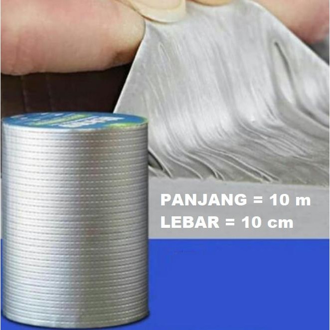 

Lakban Alumunium Foil Kuat Anti Air Bocor Tahan Panas Tape 10Cm X 10M