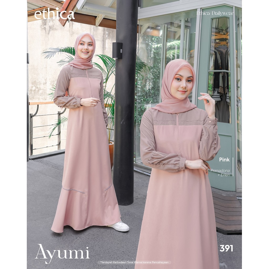 Gamis Ethica AYUMI 391 | Model Baju Gamis Terbaru Lebaran 2025 | Dress Lebaran 2025