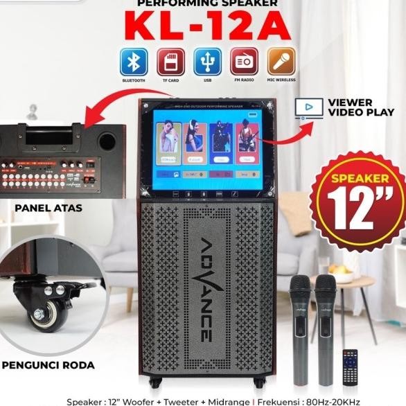 Speaker Portable Bluetooh With Lcd Kl-12A + C Wireless 2