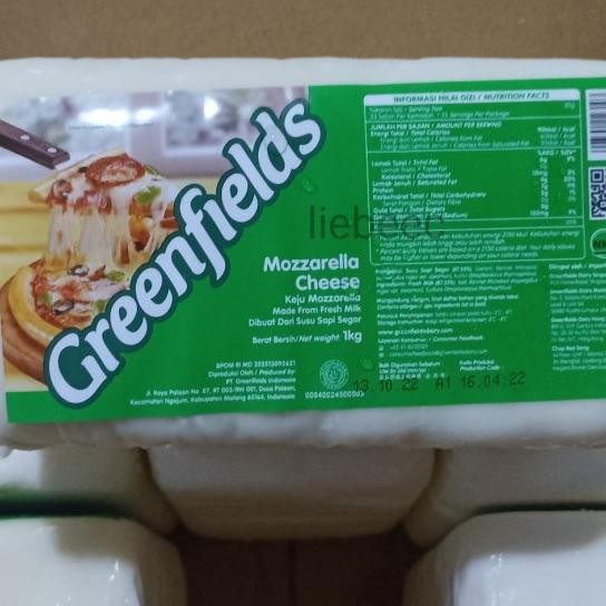 

Keju Greenfields Mozzarella Cheese 1Kg / 1 Kg Mozarella