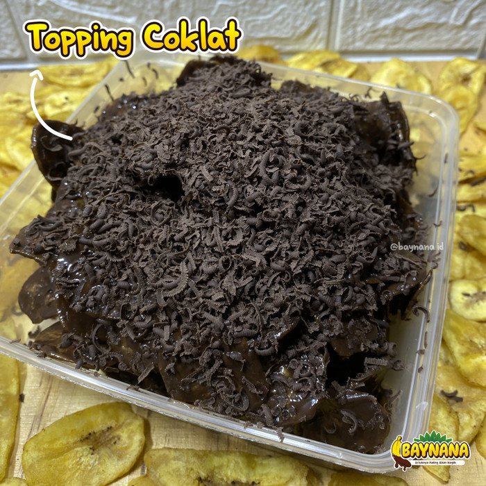 

CUCI GUDANG BAYNANA 500gr Keripik Pisang Lumer Crispy Coklat Lumer Topping Almond