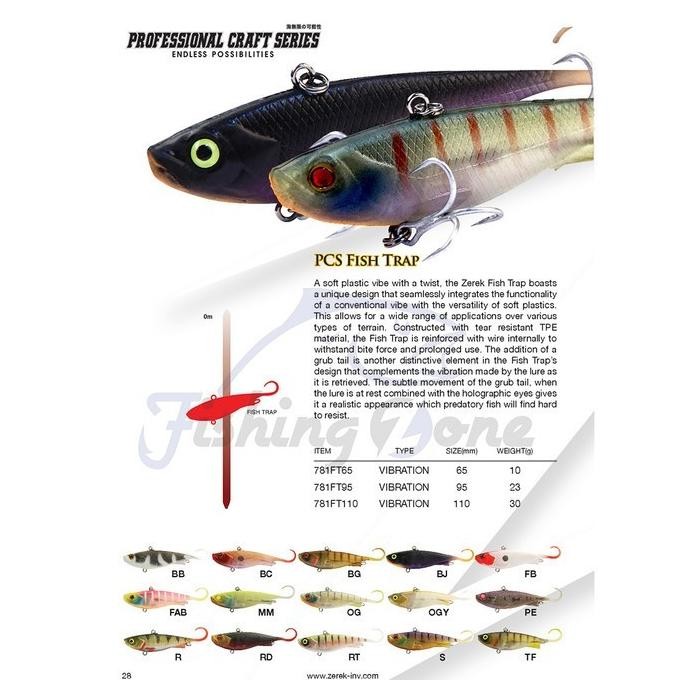 Mega Sale Zerek Fish Trap Soft Lure Vibe Sinking 95Mm 23G Umpan Pancing Hook #6 Pk32