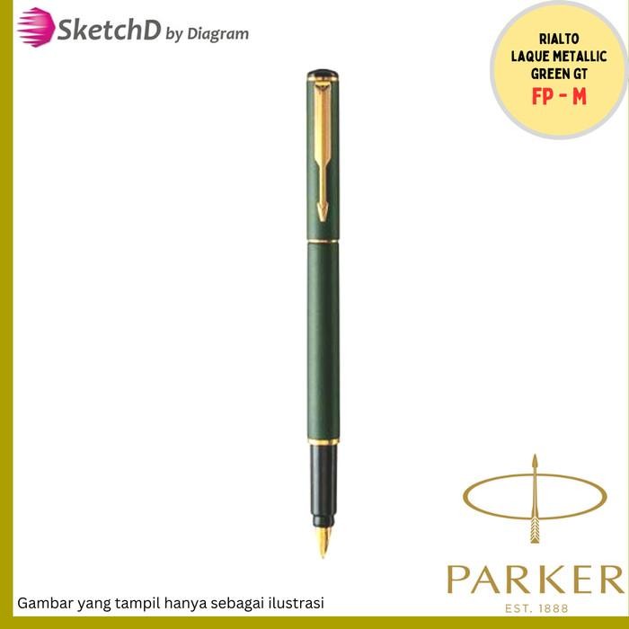 

Parker Rialto Laque Metallic Green Gold Trim GT FP - Fountain Pen Original