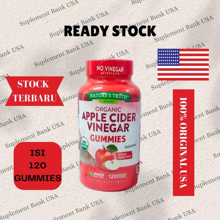 

Natures Truth Apple Cider Vinegar Gummies Isi 120 Vegan Gummies Kualitas Terbaik