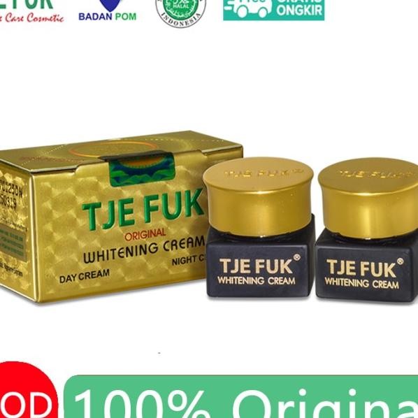 Tje Fuk Whitening Cream Krim Wajah Malam Dan Siang 8Gr*2 Bpom