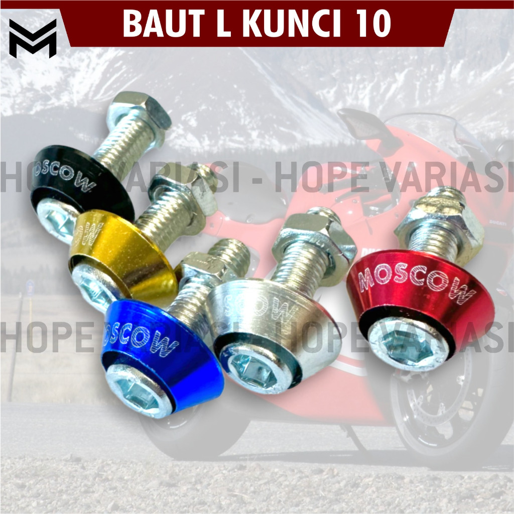 murah baut l 10 kerucut / baut kerucut 6mm set ring + monel cnc / baut drat 10 kunci l untuk harga