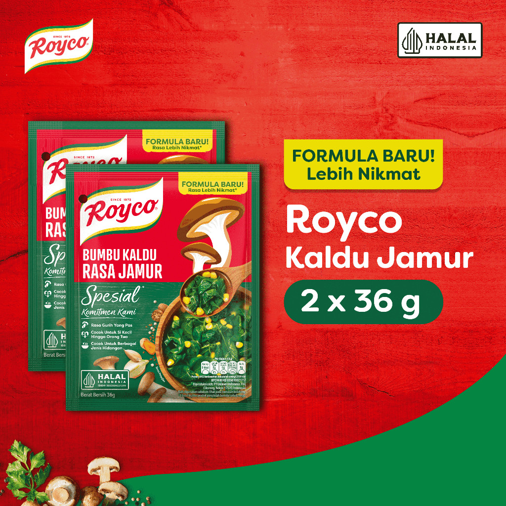 

Royco Bumbu Masak Kaldu Jamur 36 g x2
