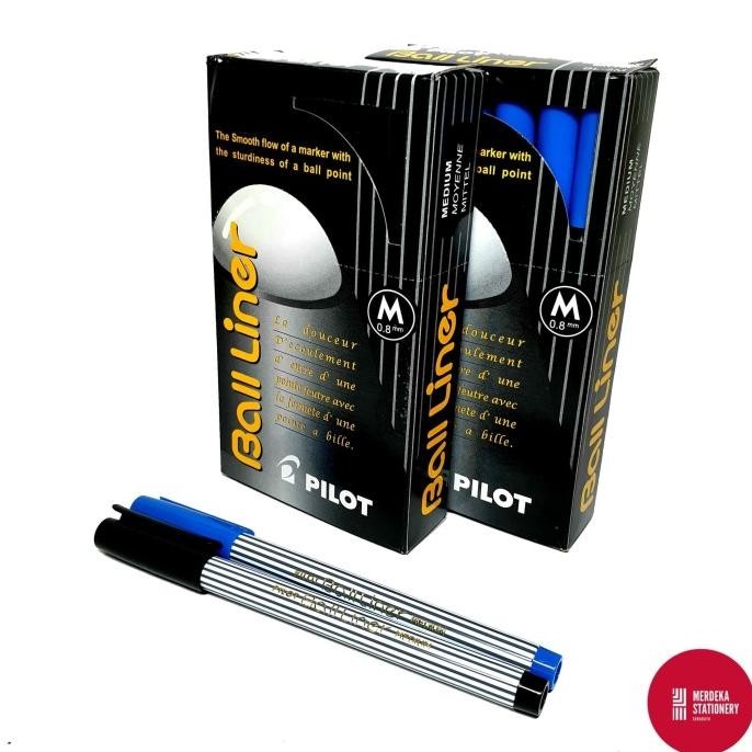 NEW (ISI 12) Bolpen/Bolpoint/Pulpen Pilot Ball Liner/Balliner M 0.8 BR/HTM