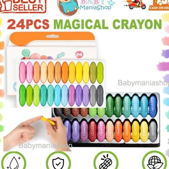 

Magical Crayon 24 Pcs Crayons Set Bayi Anak Peanut Yplus Uk Mudah Diha