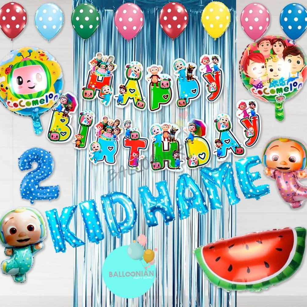 COD COCOMELON SIMPLE DECORATION SET/DEKORASI ULTAH ANAK/BALON FOIL BABY/BALLOON COCOMELON My56