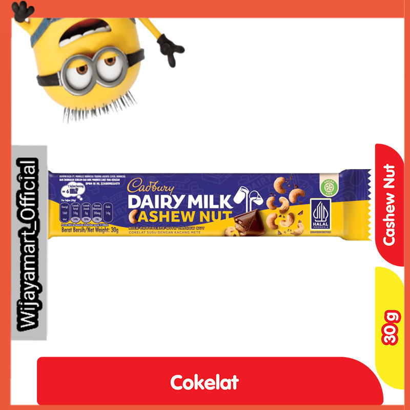 

Cadbury Dairy Milk Cokelat Batang Kacang Cashew 30 g