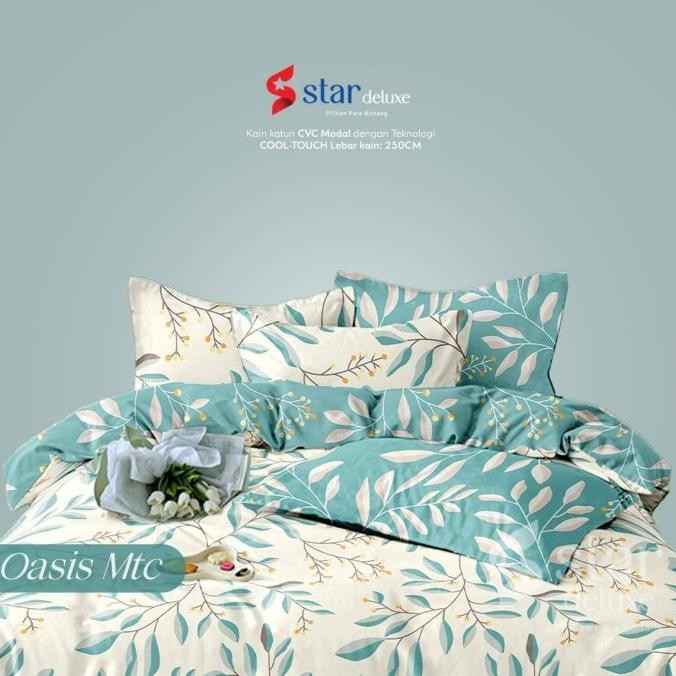 Bedcover Set Katun Premium Uk 200 | 180 | 160 | 240 |120 | 100 | 90 || Motif Oasis Mtc 01 Anisaputri