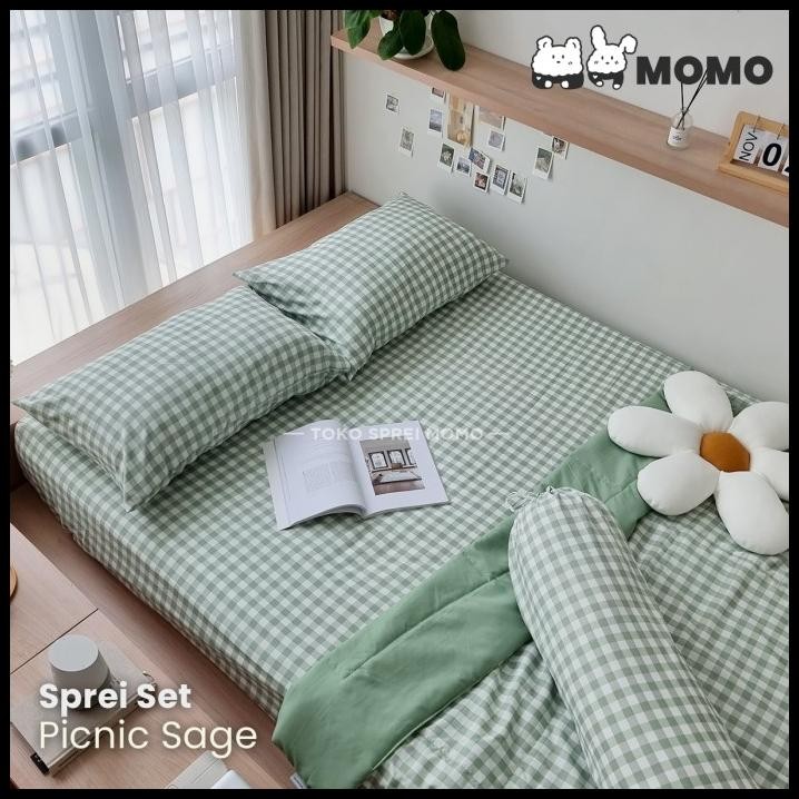 Ready Sprei Set Microtex Gingham - Ukuran 160, 180 Dan 200 X 200 [Sprei Momo {Terlaris|Best Seller}