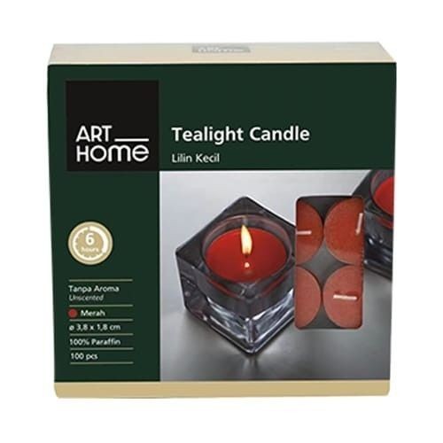 Ready stock] Lilin Warna Merah Romantic Dinner 100 Lilin Arthome Set 100 Pcs Lilin Tealight Merah