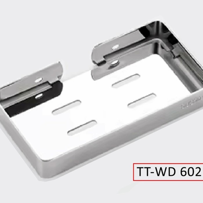 Kualitas terbaik] Rak Sabun / Kamar Mandi Single Model Persegi Bahan Stainless