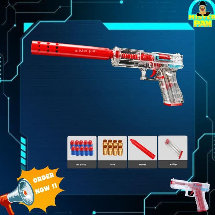 Mainan Tk Anak Glok Body Transparan Ejecting Shp21