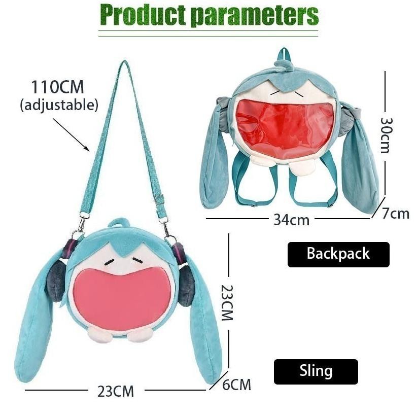 Tote Bag Hatsune Miku Bag / Tas Unik Lucu / Tas Hatsune Miku Ransel Cartoon / Tas Bahu Kartun