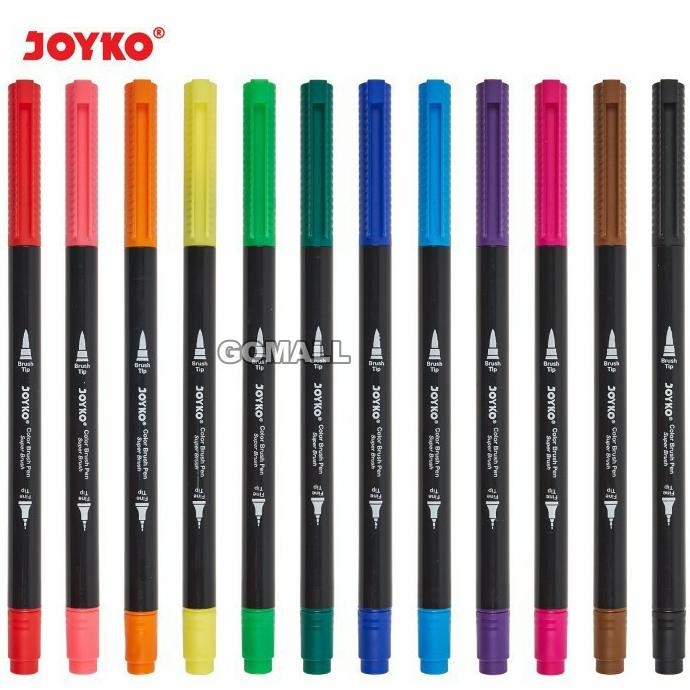 

wes-24 Color Brush Pen Pena Kuas Warna Joyko CLP-13 12 Warna Color Murah