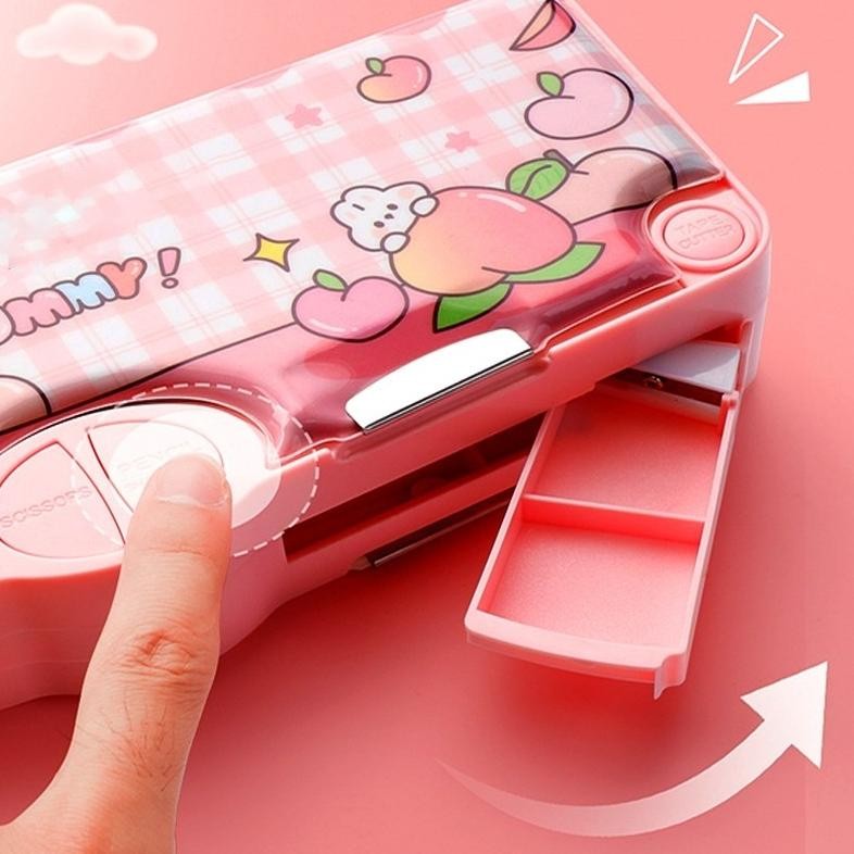 

rf-45 [COD] Kotak Alat Tulis Anak Perempuan/Kotak Pensil Pola Kartun/Kotak Pensil Plastik Dua Lapis Multifungsi/Cocok untuk Anak Laki-laki dan Perempuan Usia 5-12 Tahun Original