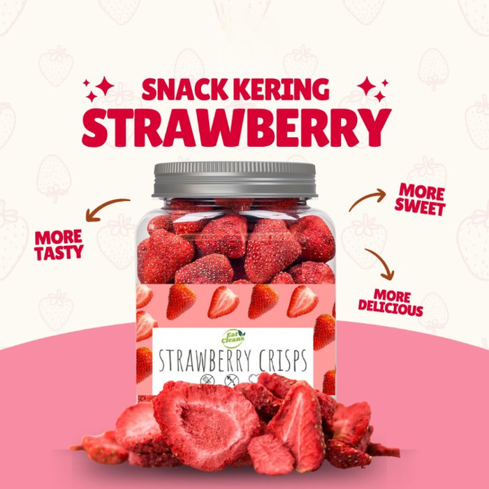 

PROMO SPECIAL Freeze Dried Strawberry Snack Buah Kering Camilan Diet Rendah Kalori