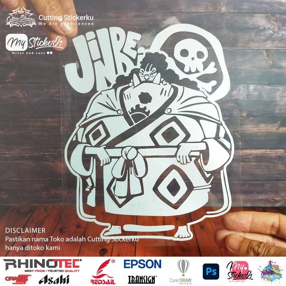 Cutting Stiker Jinbei Variasi Motor Mobil Sticker One Piece Timbul Keren Nyala Dasbor Spakbor Visor 