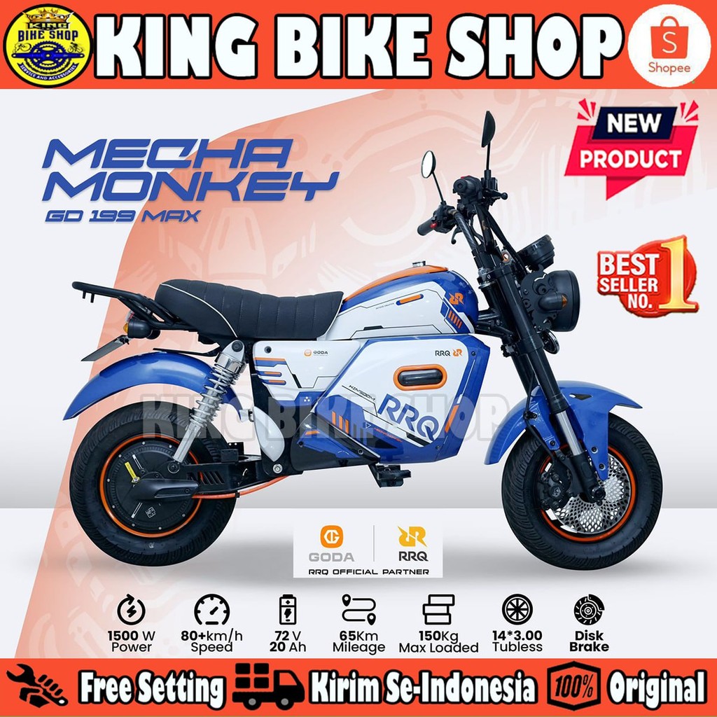 Motor Listrik GODA 199 MAX MECHA KING KONG 72V/20AH Garansi Resmi 1500 Watt