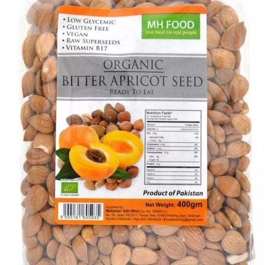 Biji Aprikot Organik Pahit 400G. Bitter Apricot Seed Organic