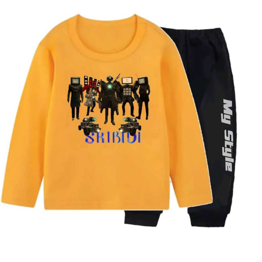 Setelan Anak Cowok Fashion Anak2 Setcelan Terbaru 2024 Wanset Ank Kekinian Korean Style Atasan Bawah