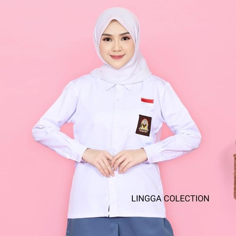 TERMURAH Seragam Sekolah wanita SMA Kemeja Putih Lengan Panjang gfd-6