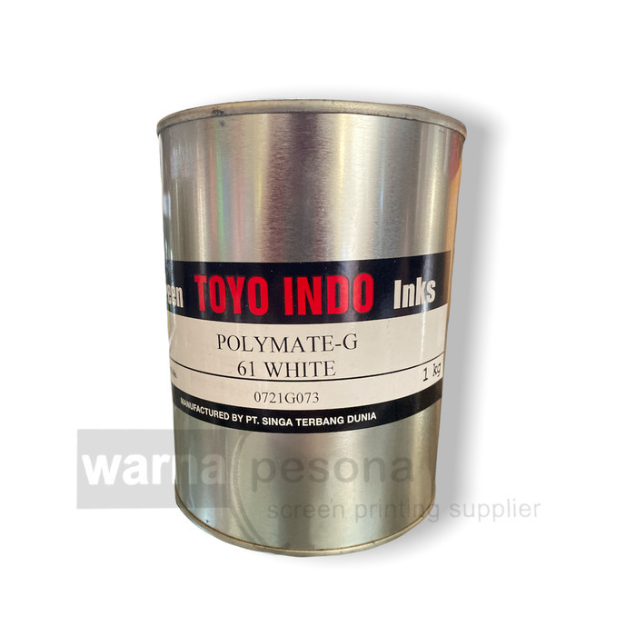 

CAT TINTA SABLON PLASTIK TOYO INDO POLYMATE-G 61 WHITE PUTIH 1/2 KG