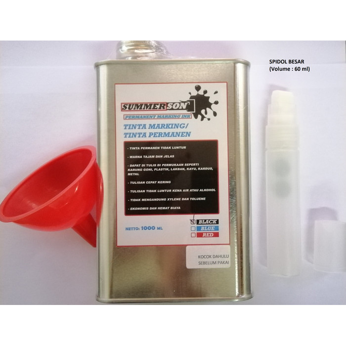 

TINTA SPIDOL MARKING INK MURAH SUMMERSON 1 LITER-SPIDOL BESAR