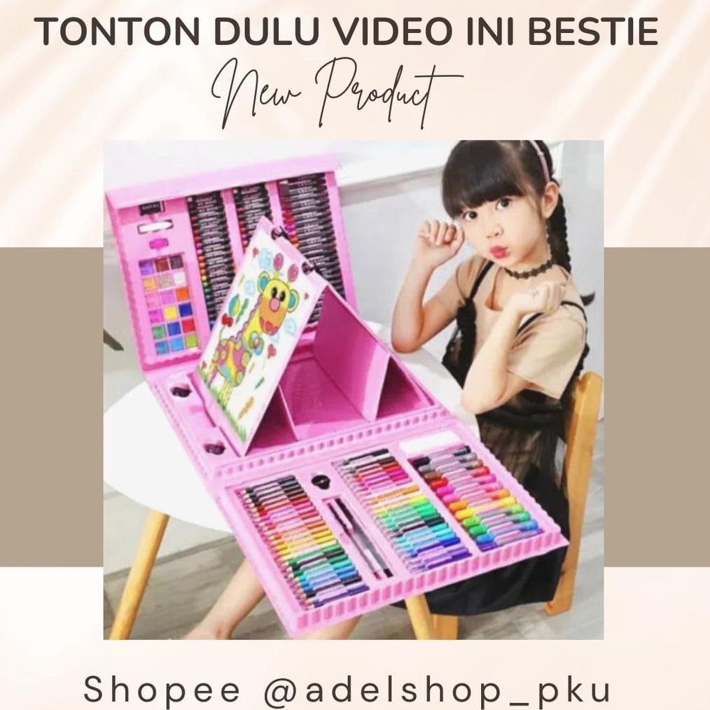 

NLD-1419 Crayon Anak 208 pcs Set Alat Menggambar Melukis Anak-anak Crayon Cat / Crayon cat Air Premium