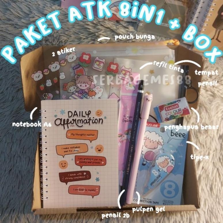 

My56 serbagemes88 - SET ALAT TULIS 8IN1 LENGKAP DENGAN TIPE-X DLL / STATIONERY SET HADIAH LUCU / HAMPERS KADO GIFT BOX / PAKET ALAT TULIS / ALAT TULIS SET / STATIONERY SET AESTHETIC / STATIONERY SET FANCY / ALAT SEKOLAH / KADO UNIK UNTUK CEWEK / BUKU