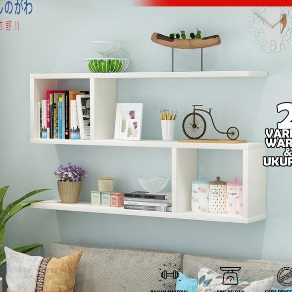 Rak Dinding Tempel Dekorasi Buku Serbaguna Hiasan Aesthetic-Yosinogawa