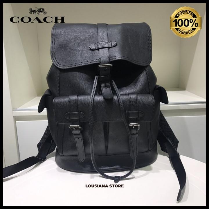 Coach Hudson Leather Backpack Full Black