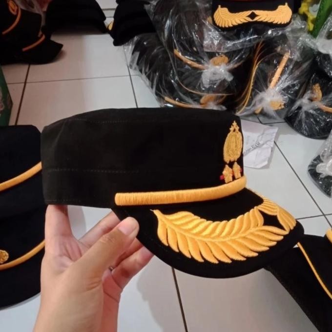 Auliya Original Topi Komando Polri Pamen ( Kompol - Akbp - Kombes ) Free Nama