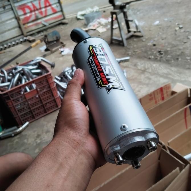 Silencer Knalpot Aluminium Vespa 2 Tak Mini Trail 18Cm Aluminium
