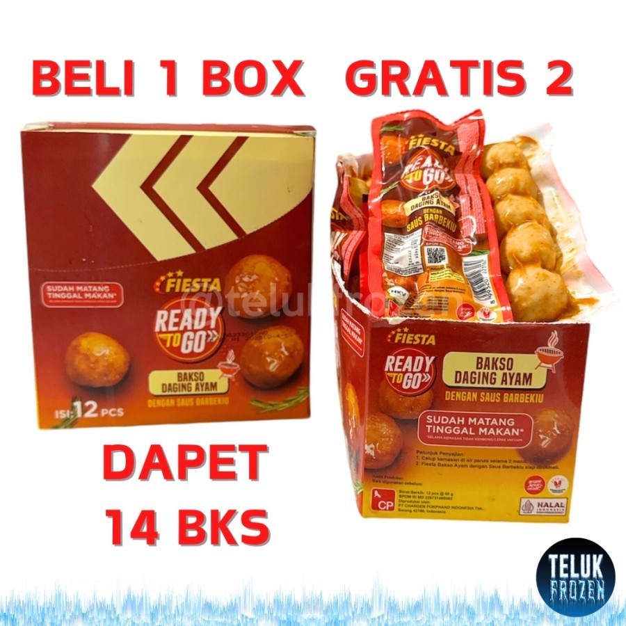 

Fiesta ready to go bakso ayam barbekiu 60g isi 5 baso daging 60 gr gram chicken meatball barbeque meatballs bbq olahan sudah matang halal enak murah 1 box isi 12 pcs